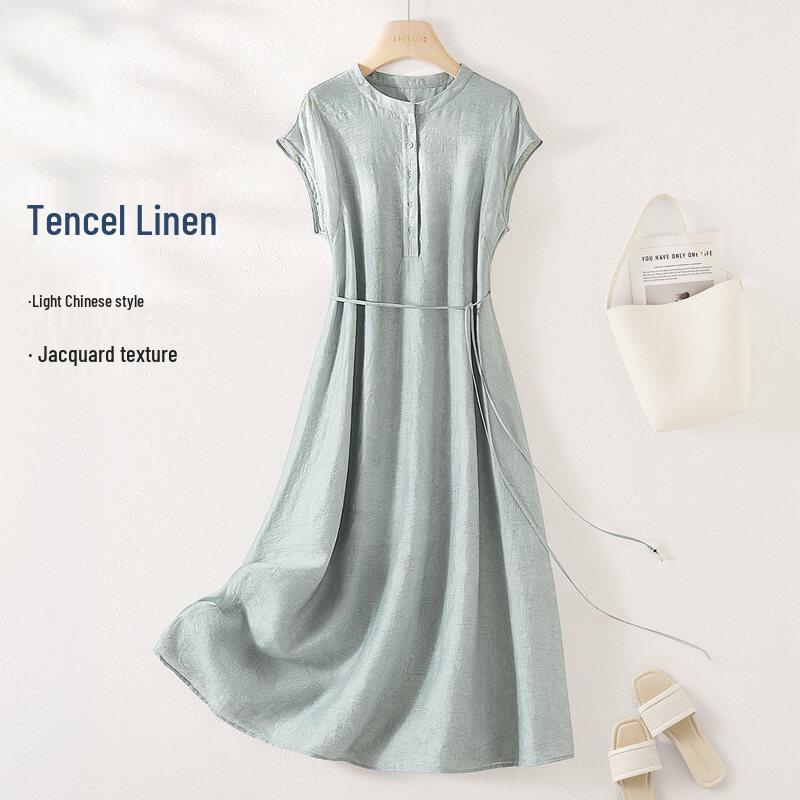 

IHIMI Tencel Linen Jacquard Summer Dress XL