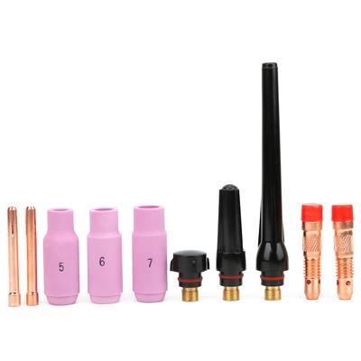 10 τεμ. Κεραμικό Ακροφύσιο TIG Σώμα Συγκράτησης Ηλεκτροδίου Καπάκι Πλάτης για Φλόγιστρο Συγκόλλησης TIG WP171826(10 τεμ )