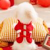 Pet clothes Happy New Year Small dog Teddy Bigbear cat Autumn and winter New Year's greetings Two-legged down jacket Dog clothing
