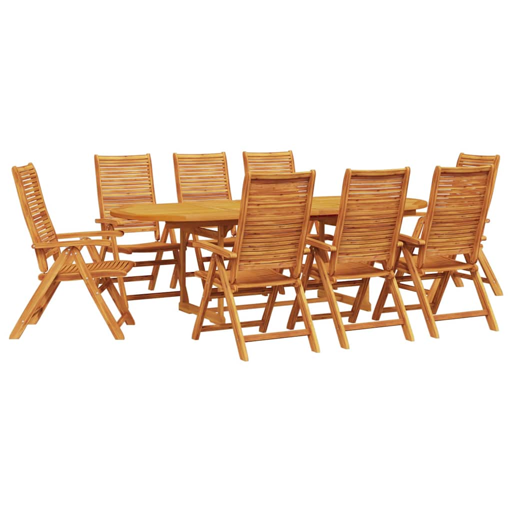Garden Dining Set 9 pcs Brown Solid Acacia Wood