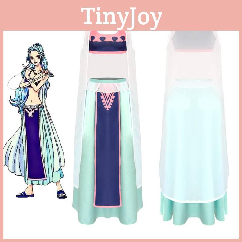One Piece Vivi Cosplay Costume Full Set Street Style Anime Dress, Xs-xxxl