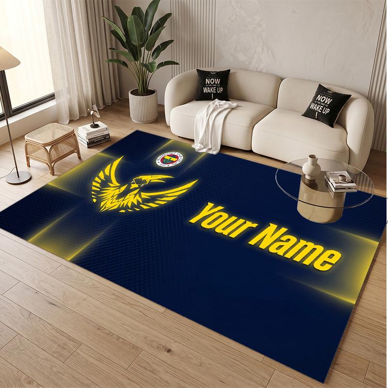 Personalized Crystal Velvet Carpet Fenerbahçe FC Pattern Non Slip Floor Rug