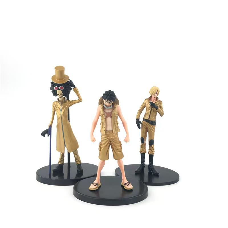 9 Styles One Piece Straw Hat Pirates Black Outfit Gold City Anime Figure Collectible
