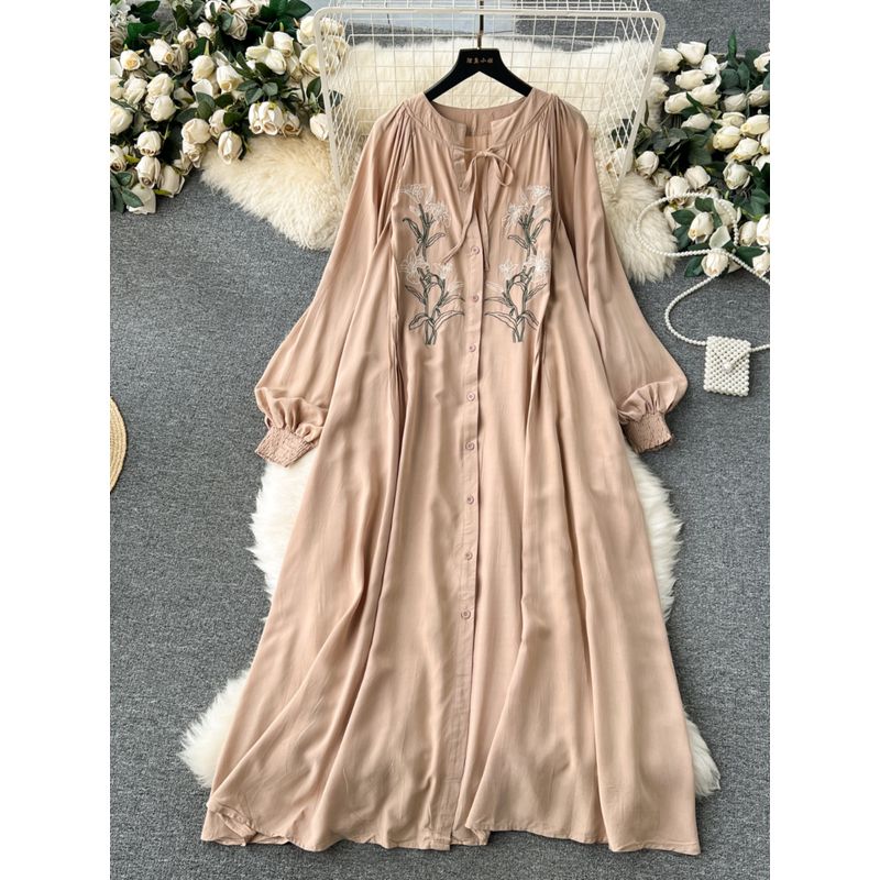 Women's Clothing Chubby Girl Loose Long Ethnic Style Dress