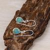 Kingman Turquoise Pear Earrings – 925 Sterling Silver Drop Earrings – Teardrop Gemstone Jewelry for Women.