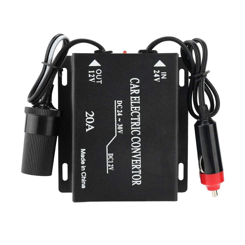 20A Car Power Converter Drop Transformer DC 24V to Power Converter Cigarette Lighter