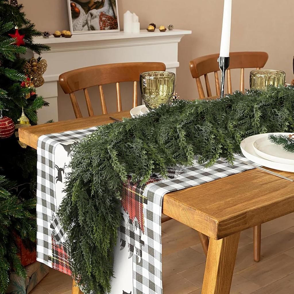 1/2pcs Cheap Artificial Plants Christmas Tree Cypress Leaves Garland Home Party Decor Outdoor Yard Pine Rattan Hanging Ornaments