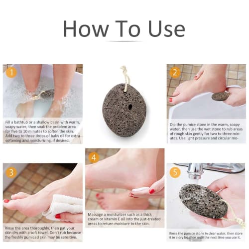 Pasotim 2X Lava Pumice Stone, Foot Scrubber, Foot Pumice Stone, Dead Skin Removal (Random Colors and Shapes)