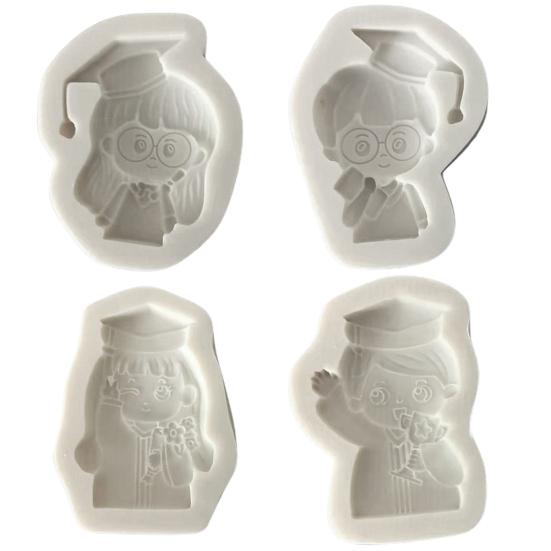 Fondantform, Studentenmuster, DIY, Silikon, Abschlussfeier, Süßigkeitenform für Party