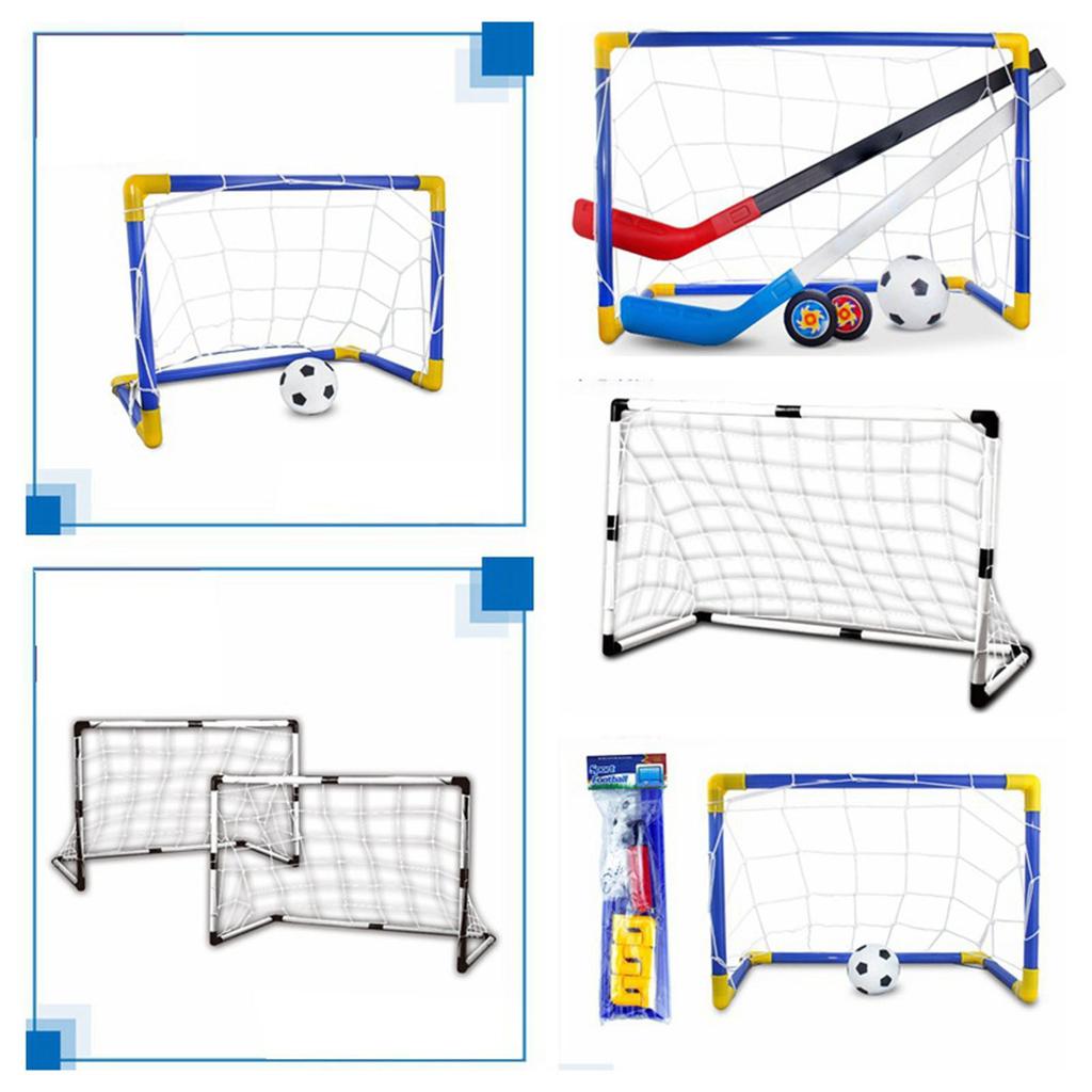 Indoor Mini Folding Football Soccer Ball Goal Post Net Set Pump Kids Sport Outdoor Home Game Toy Child Birthday Gifts Plastic