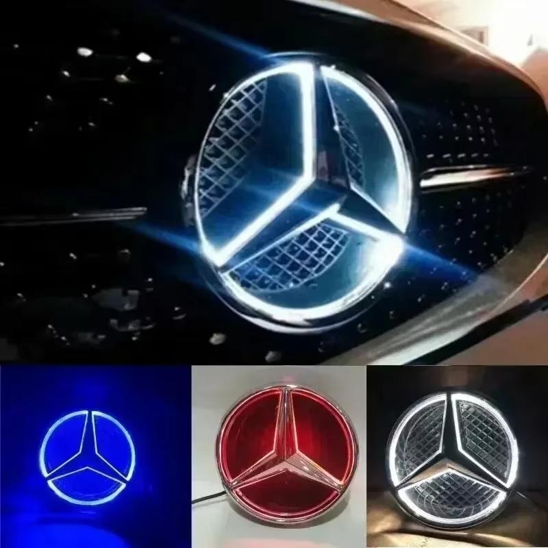 Car Front Grilled Star Light Emblem LED Illuminated Logo for Mercedes Benz GLC W205 W213 W204 CLA W253 GLK AMG B E Class Ashtray QC1