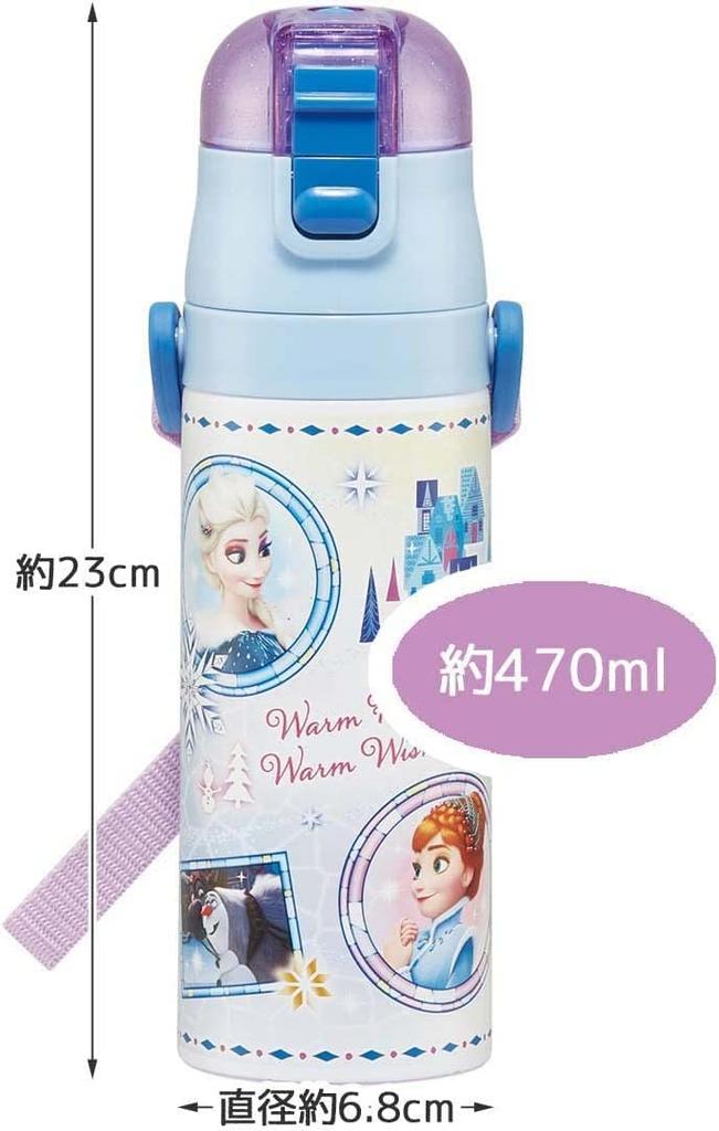 Skater Water Disney Frozen Direct Stainless Sports Bottle for Bottle, 470ml, 23, Drinking, Steel, Girls, SDC4-A