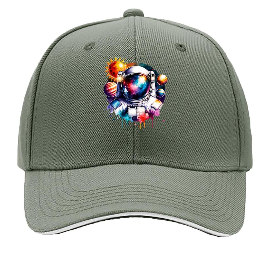 Colorful Astronaut Space Galaxy Planets Sun Illustration Sandwich Baseball Cap Unisex Women Sun Cap Outdoor Workouts Hat