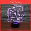 Touch Bulbasaur 3d Night Light 7colors Usb Rechargeable Home Decoration Office