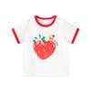 B.Duck Girls' Cotton Strawberry Short-Sleeved T-Shirt