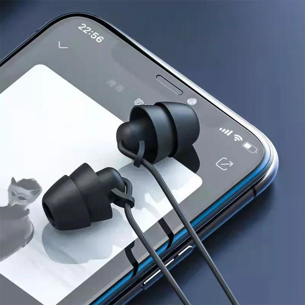 Silicone Wired Headphones with Mic 3.5mm Jack in-ear Sleep Earphones in-line Control Headset only Apply for huawei/iphone 7