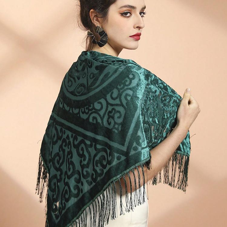 Women's Velvet Shawl and Wrap for Outwear Evening Party Prom Dress Accessories Scarf Large Square Shawl and Wraps
