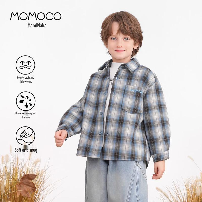 MOMOCO Boys Plaid Shirt Jacket 120