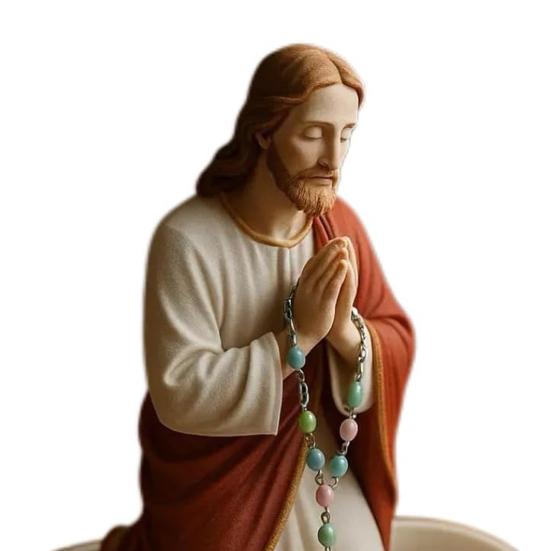 Virgin Mary Rosary Holder Resin Mary or Jesus Figurine Jewelry Dish Our Lady Prayer Rosary Dish Religious Gift Catholic Decor