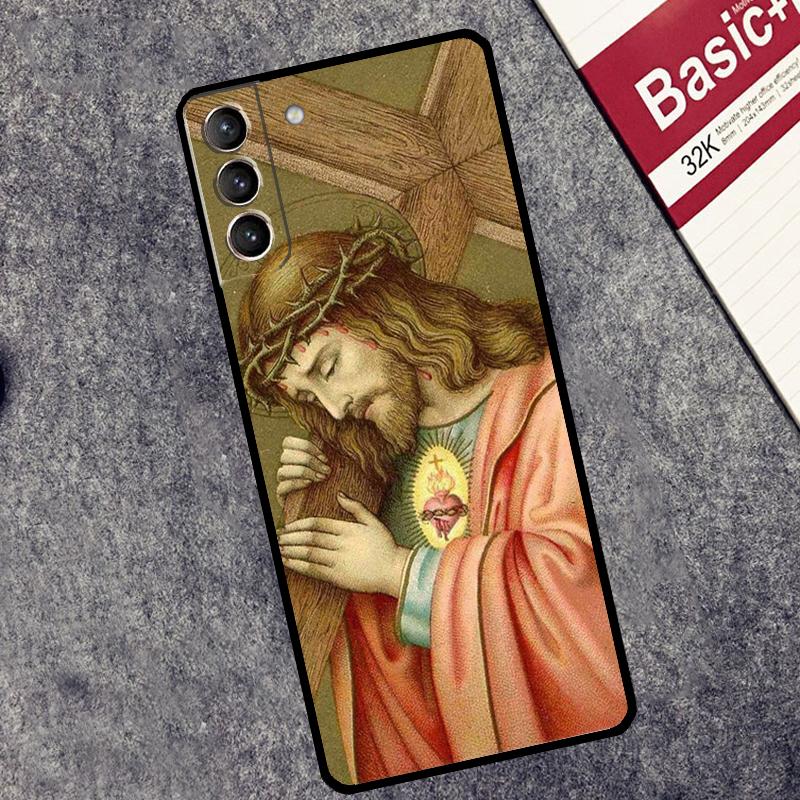 Jesus Cross Case For Samsung Galaxy S24 S22 S23 Ultra Note 20 S9 S10 Note 10 Plus S20 FE S21 FE Cover