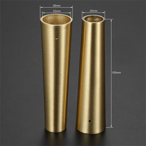 4 Pezzi Copri Gamba Mobile Piedino Punta Solida Rame Ottone Spazzolato Tavolo Sedia Cilindro/Cono Cappuccio Protezione Fondo Sicurezza Tappetino Decorazione