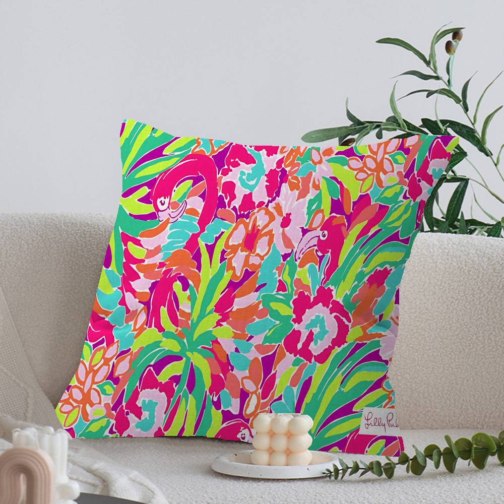 Fashion L-Lilly pulitzer Anime Personalized Pillow Cover Kids Bedroom Wild Party Decor Pillowcase kid Birthday shower Gift