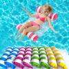 Inflatable Pool Float Bed Lounger Hammock Striped Foldable PVC 130x70cm