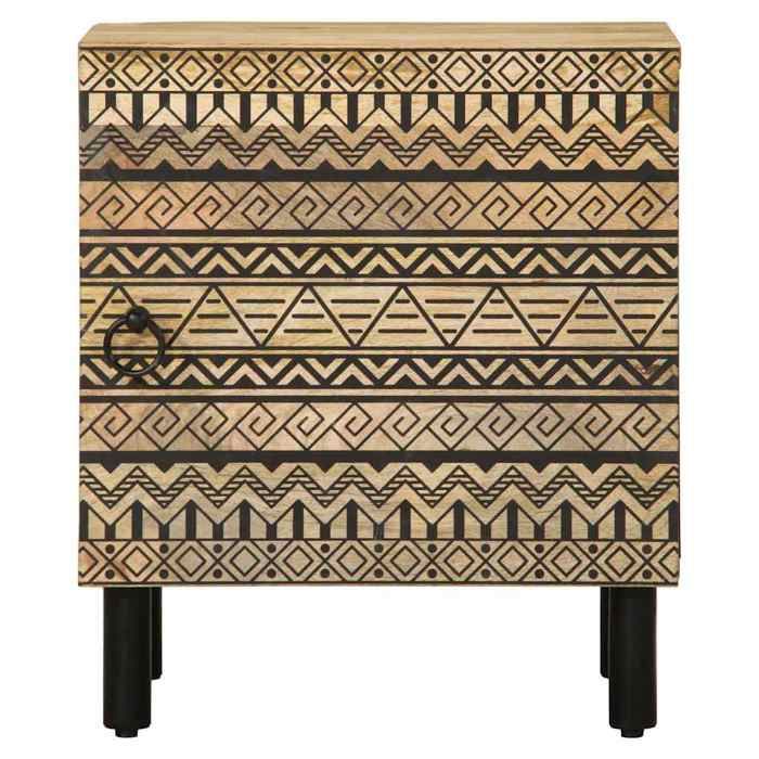 VidaXL Bedside Table Black 40x33.5x46 Cm Solid Raw Mango Wood, Bedside Cabinet, Bedroom Furniture, Table 4018624