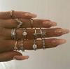Silver Retro Punk Boho Ring Set 88