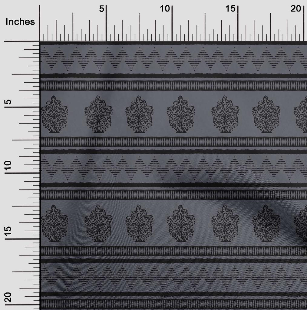 oneOone Bavlněná směsová látka Stripe|Chevron & Tree Block Dekorační látka Potištěná BTY 40 palců