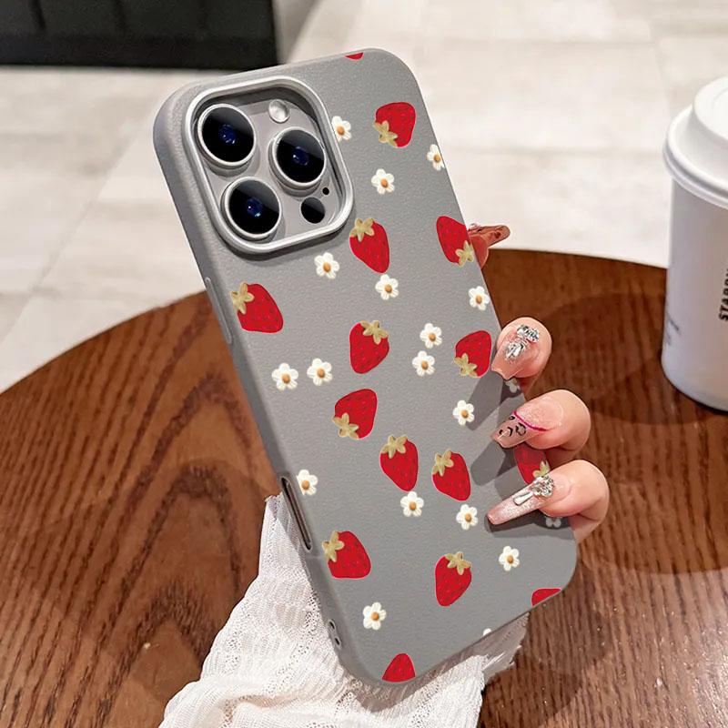 

For iPhone 17 16 15 14 13 12 11 Pro Max Air Case Strawberry Daisy Sweet Pattern Cover For iPhone XS XR X 7 8 Plus 16E Soft Funda iPhone SE (2022)