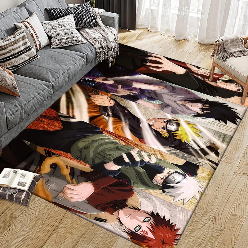 Naruto Anime Collection Square Area Rug, Non-Slip Floor Mat for Home Office, Perfect Gift for Naruto Fans.chl