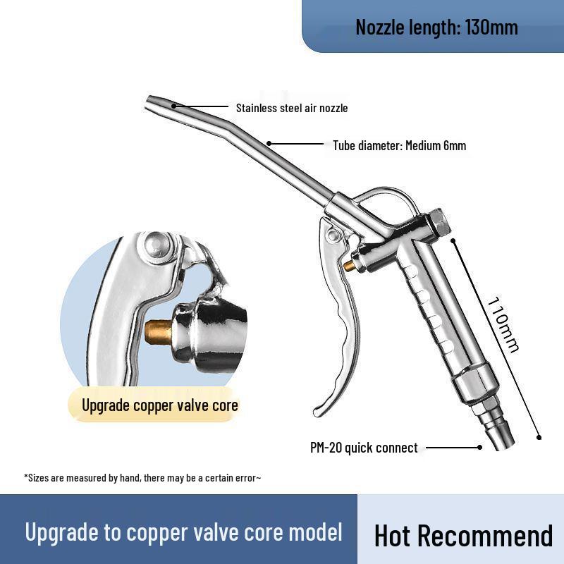 Stainless Steel Leak-Proof Dust Blowing Gun with Long Nozzle and Strong Blowing Force