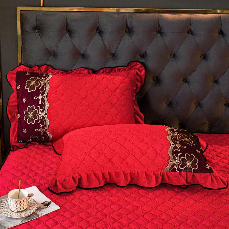 

Высококачественная толстая фланелевая наволочка, очень мягкая, теплая, роскошное декоративное постельное белье, простая одноцветная строчка, стиль 48x74 см 2PC 48*74cm