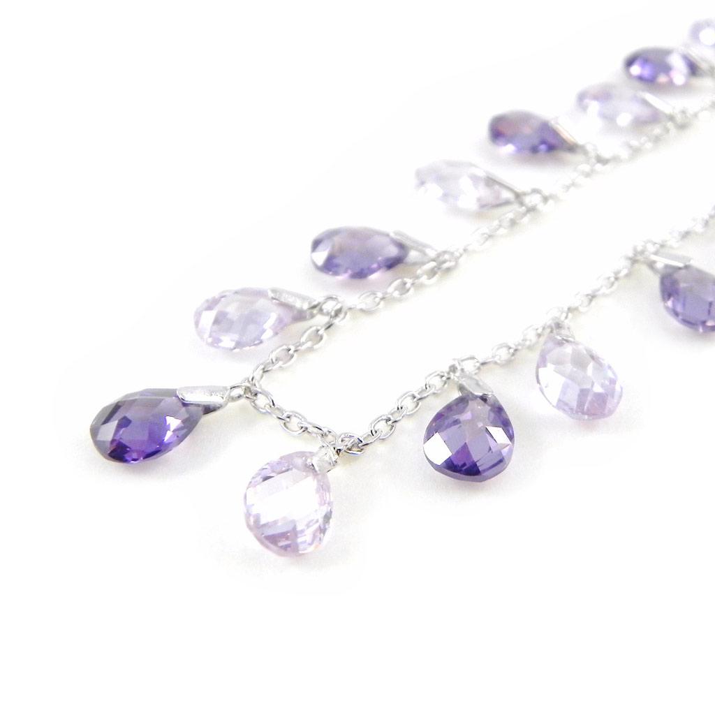 Les Trésors De Lily [E9187] - Lavender 'Linda' Silver Bracelet