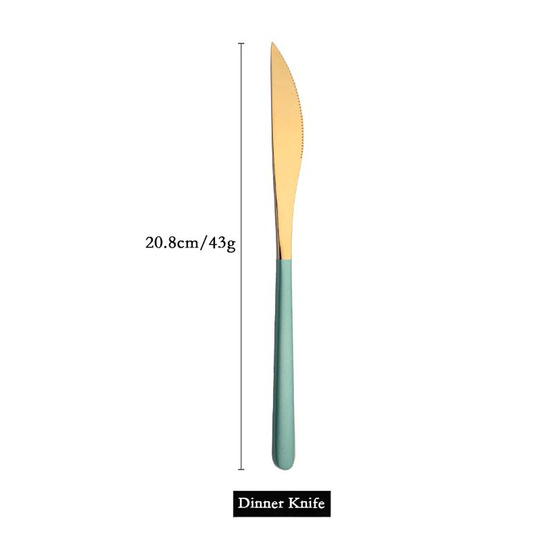 304 Stainless Steel Dinner Knife Cutlery Set 1Pcs Sharp Steak Knife Western Gold Knife Restaurant Table Knife Dinnerware Set