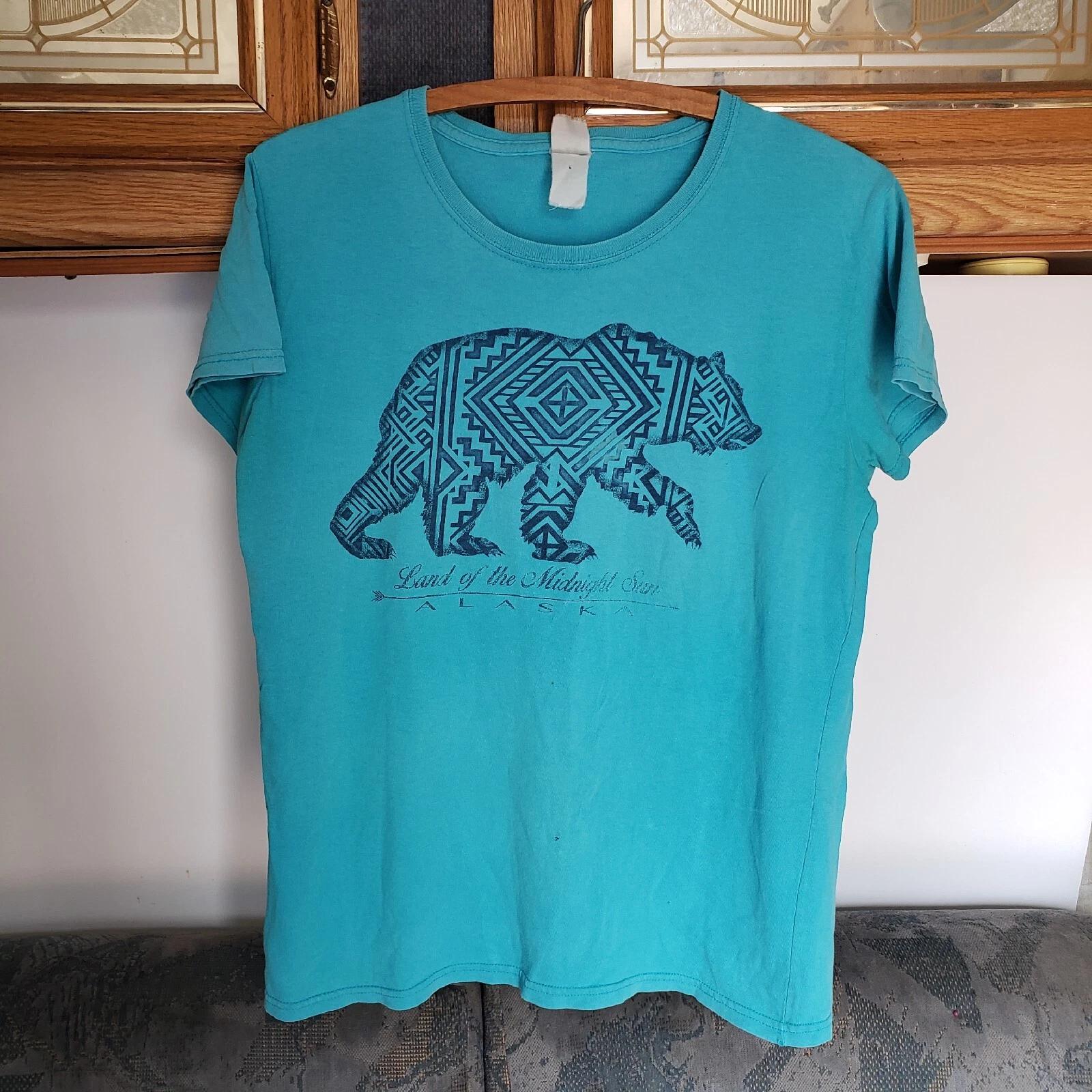 

Vintage Alaska Midnight Sun Bear T-shirt Mens S 90s Eskimo Tourist Souvenir Y2K 3XL
