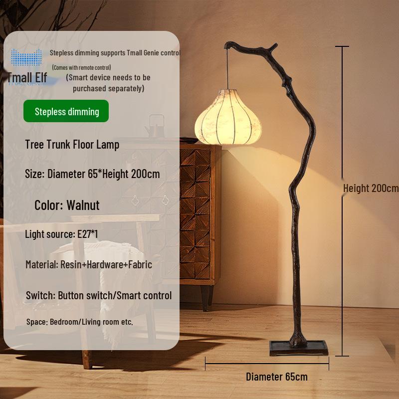 Brand New Zen Retro Wabi-Sabi Fabric Lantern Floor Lamp for Living Room & Tea Room Atmosphere