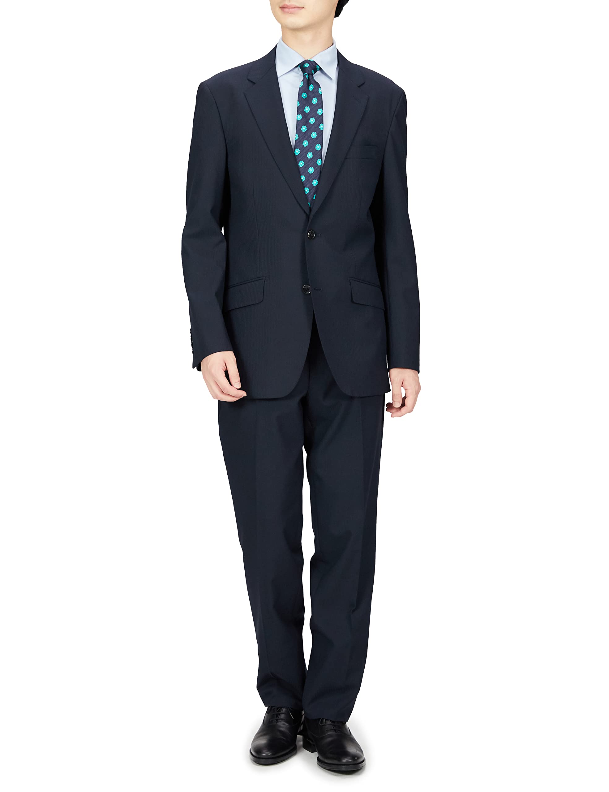 

Takakyu Washable Stretch Shiny Wool Blend Regular Fit A4 Size Men s Two-Button Suit, Navy, 110013343701223,