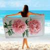 1pc Peony Design Beach Towel Elegant Pink Floral Pattern Bath Towels Soft Microfiber Fabric Unisex Oversized Towel for Swimming