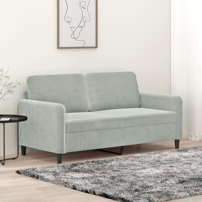 Vidaxl Sofa 2-Osobowa, Jasnoszara, 140 Cm, Tapicerowana Aksamitem