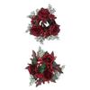 Christmas Candle Ring Wreath Artificial Rose Decoration Tabletop Home Weeding Garland for Dining Room Fireplace Living Room