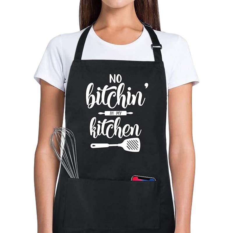 Unisex Hanging Neck Creative Letter Logo Apron for Couples - Ideal for Restaurants and Work