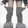 New Autumn And Winter Products, Fashionable Hollow Stockings, Gray Knitted Knee-Stacking Socks, Thin And Thickened Warm Thigh Socks
