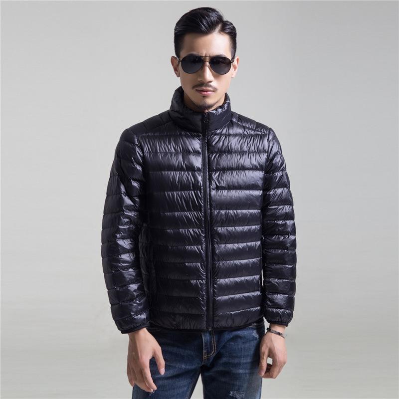 Men's new light and thin down jacket men's stand-up collar winter jacket plus size men's light down jacket