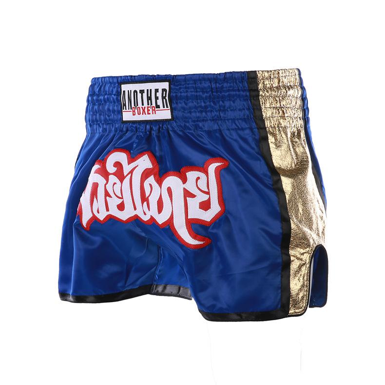 Muay Thai shorts high whip leg boxing pants side shiny leather craft martial arts team uniform cross-border Muay Thai training