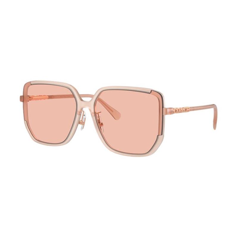 COACH [Available prescriptions] Lens logo, acetate frame, irregular shape, sunglasses, women s style коричневый