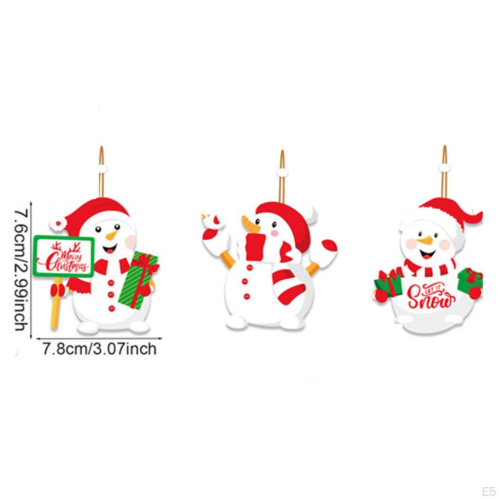 9 Pieces Christmas Wooden Hanging Ornaments Decoration with Holes Pendant Craft for Wall