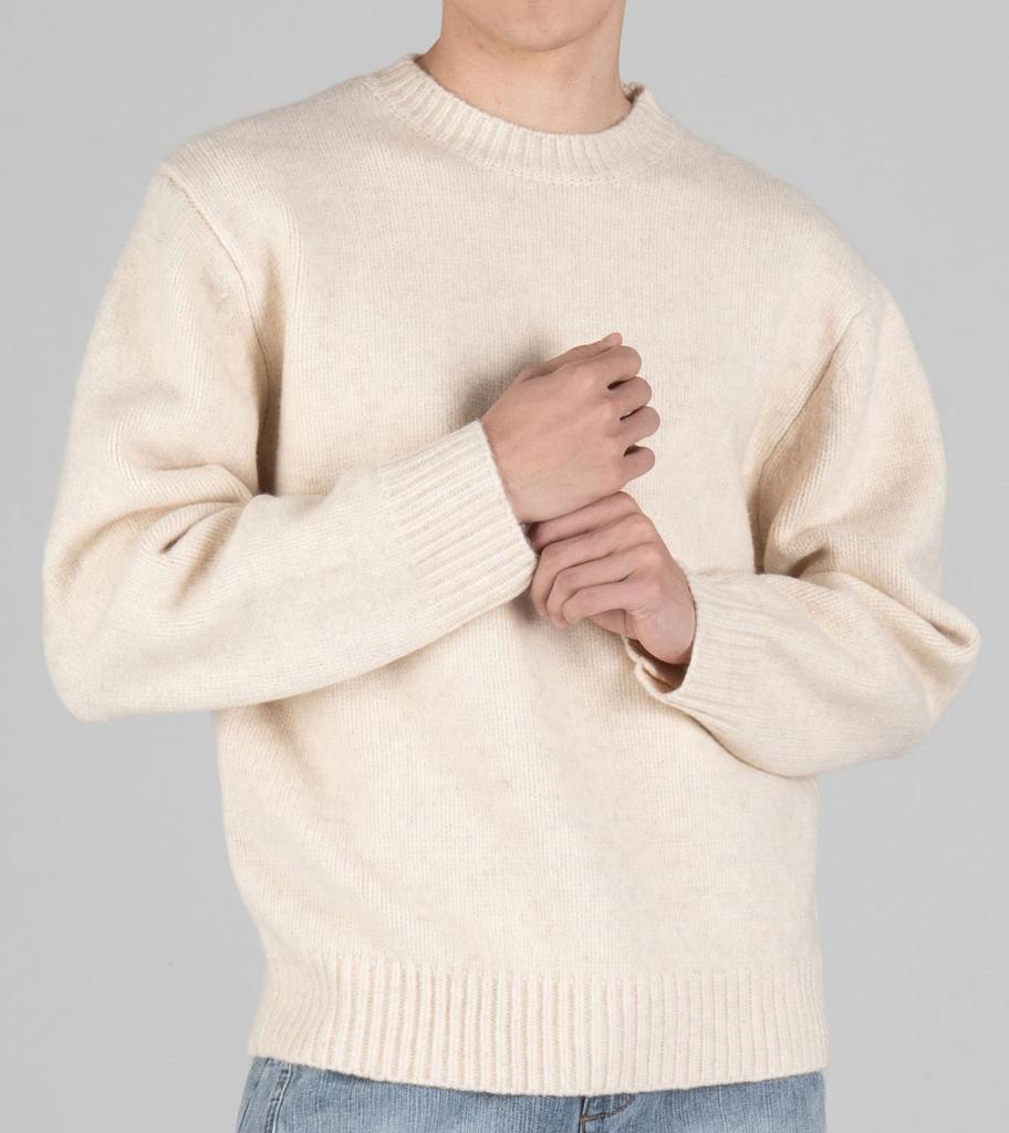 Beoteunseoul Wool Blend Round Heavy Knit (Ivory)