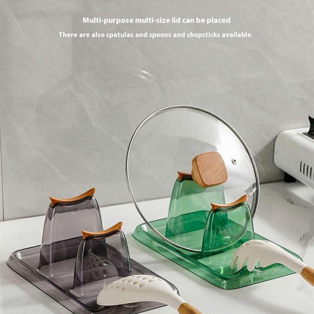 

Pot Lid Rack Kitchen Organizer Utensil Holder PET Silicone Countertop Storage Cutting Board Stand White